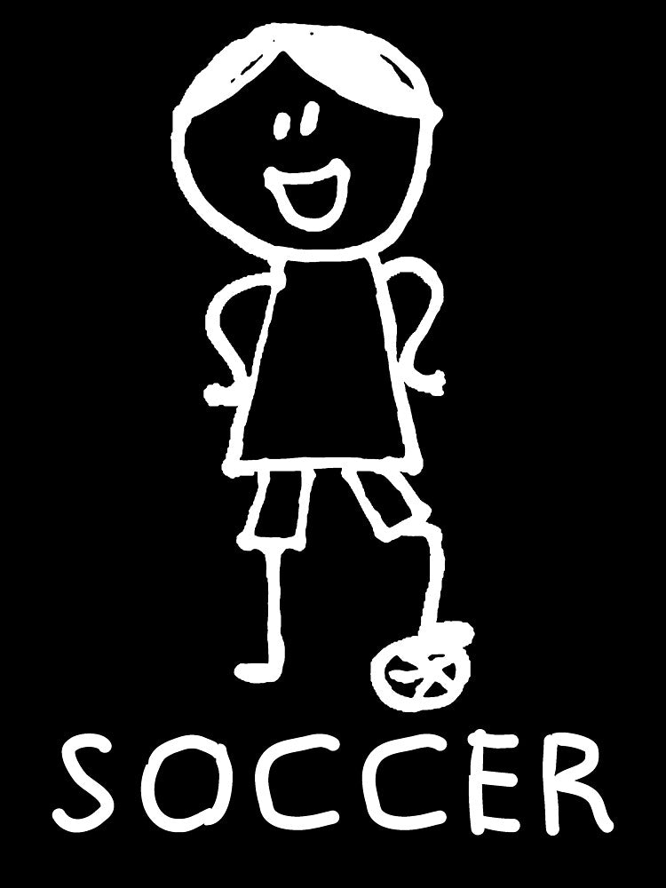 Stick Peeps SOCCER kids kid children child active (white) by SolidEarthArt