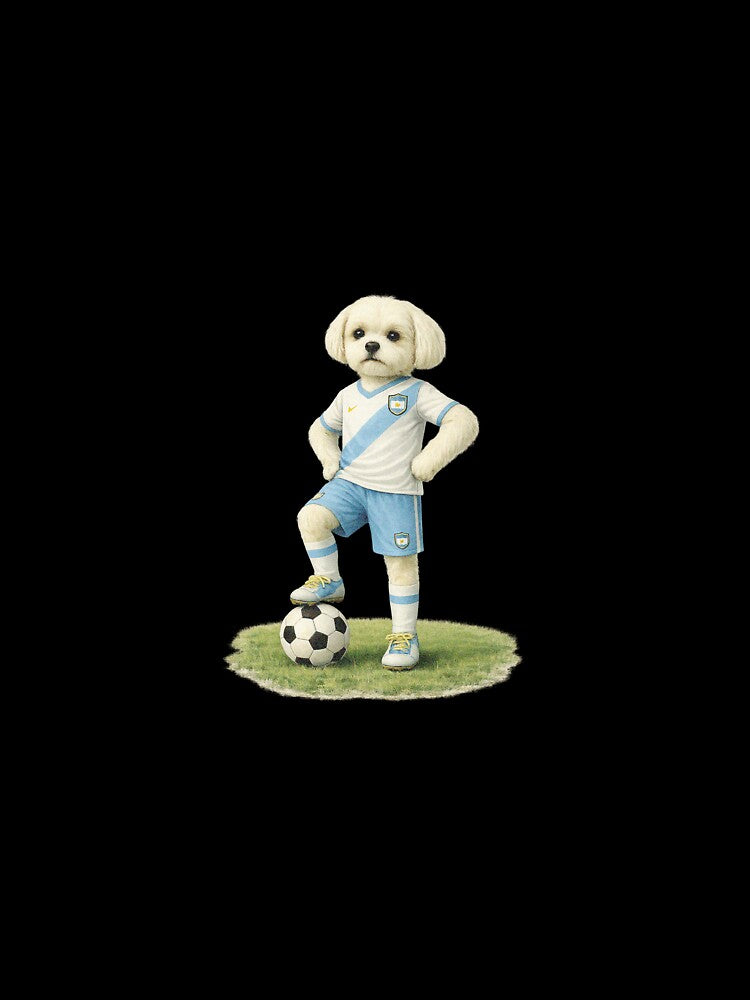 Maltese Dog Playing Soccer by Dodosheep