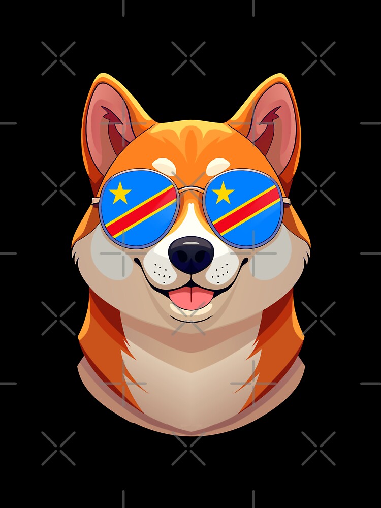 Vintage Patriotic Shiba Inu Congolese Flag by DreamBrushy