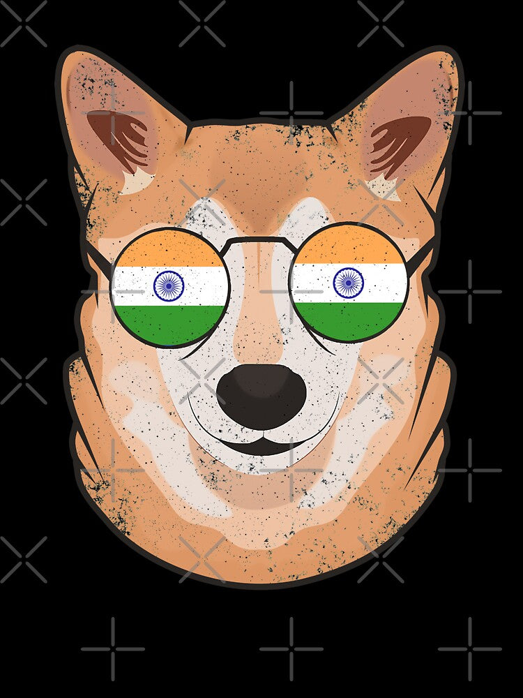 Vintage Patriotic Shiba Inu Indian Flag by feether-store