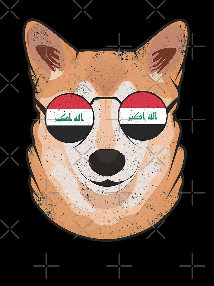 Vintage Patriotic Shiba Inu Iraqi Flag by feether-store