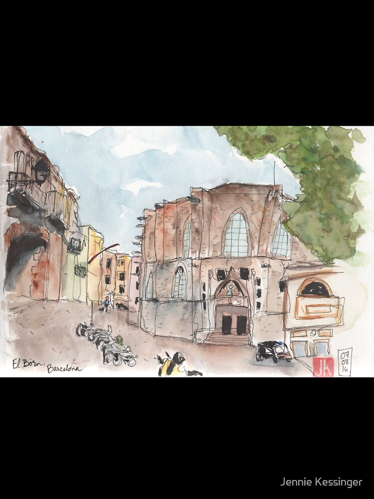 Barcelona El Born Urban Sketch by Jennie Kessinger