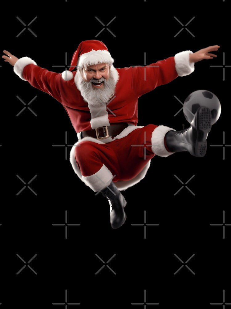 Santa Soccer Bicycle Kick Santa Claus Funny Xmas Sport Gifts by Thread&Fable