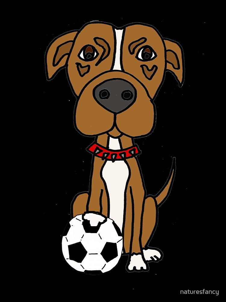 Funny Pit Bull Dog Playing Soccer by Nature's Fancy
