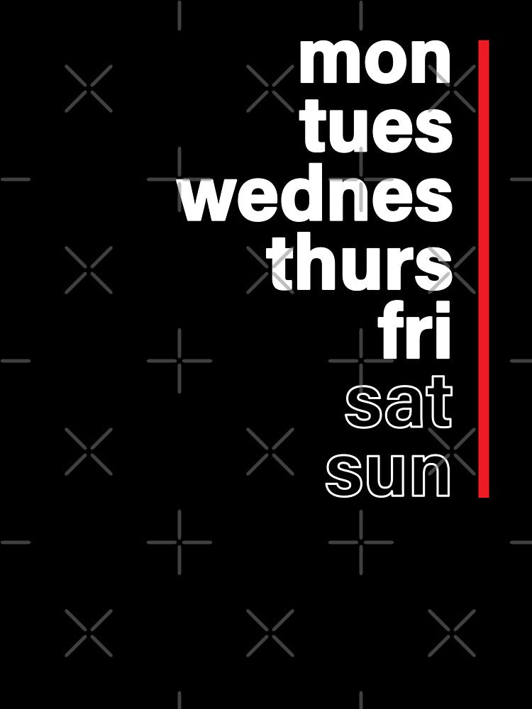 Days of the Week Typography by todayisteeday