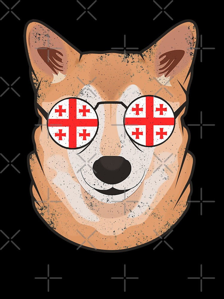 Vintage Patriotic Shiba Inu Georgian Flag by feether-store