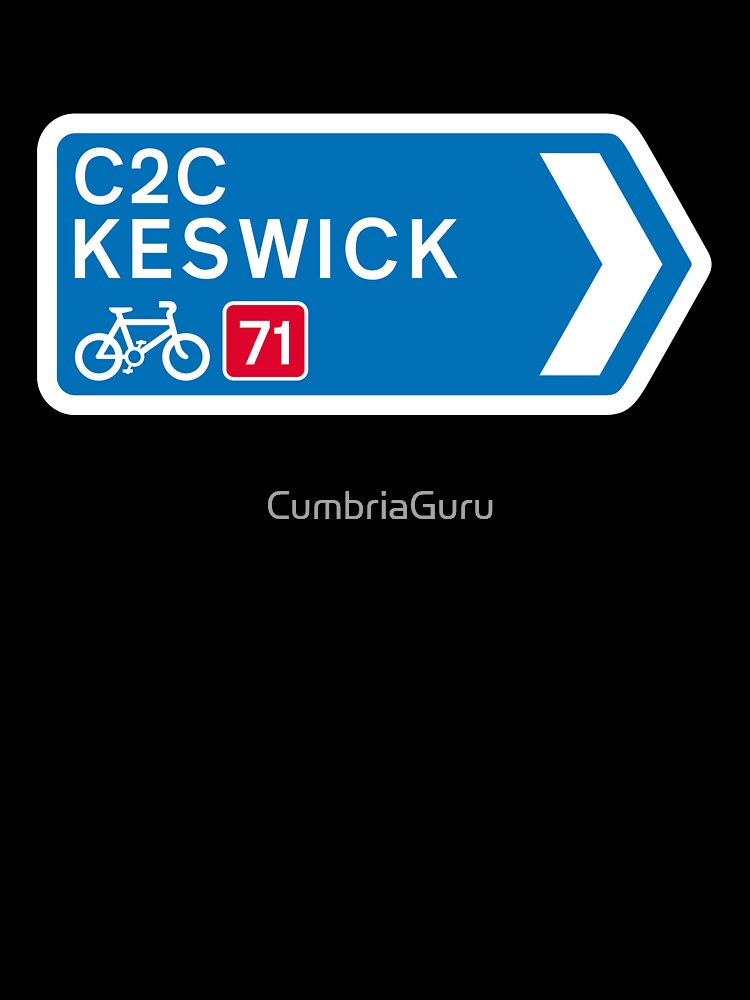 NCN 71 Keswick Sign UK Cumbria - Coast to Coast (C2C) by Cumbria Guru