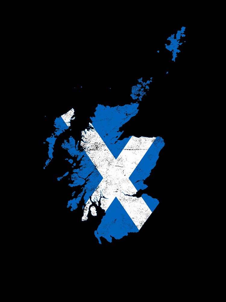 Scotland Flag map tshirt distressed vintage by farhanhafeez