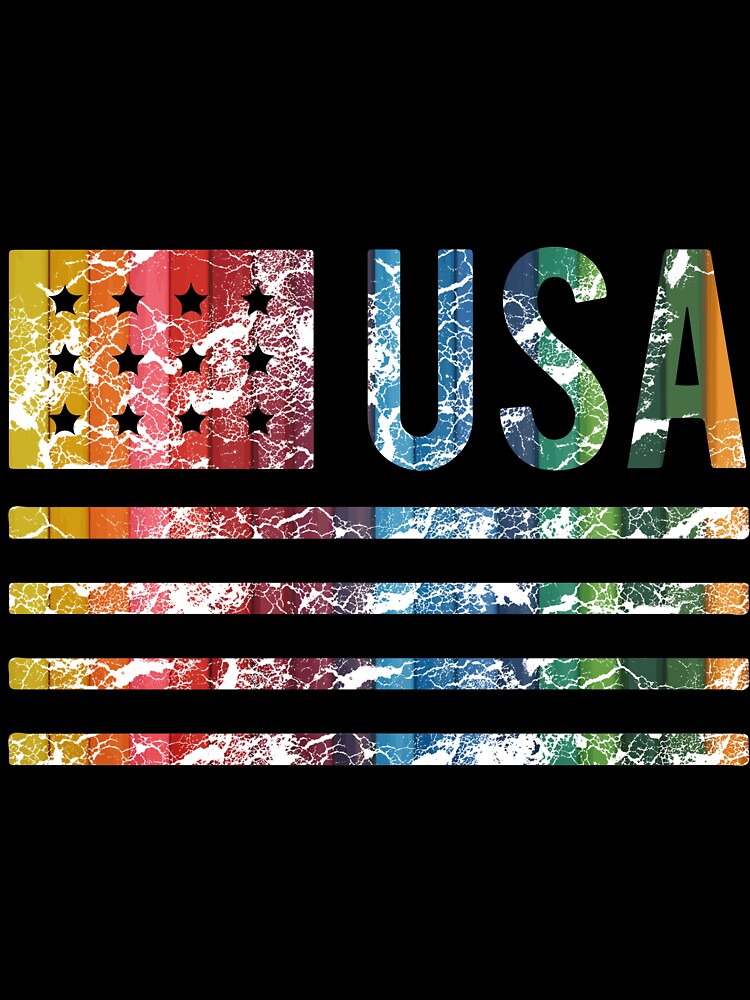 USA American Flag T-Shirt | Colorful Rainbow Design Tee by AllStarMerch