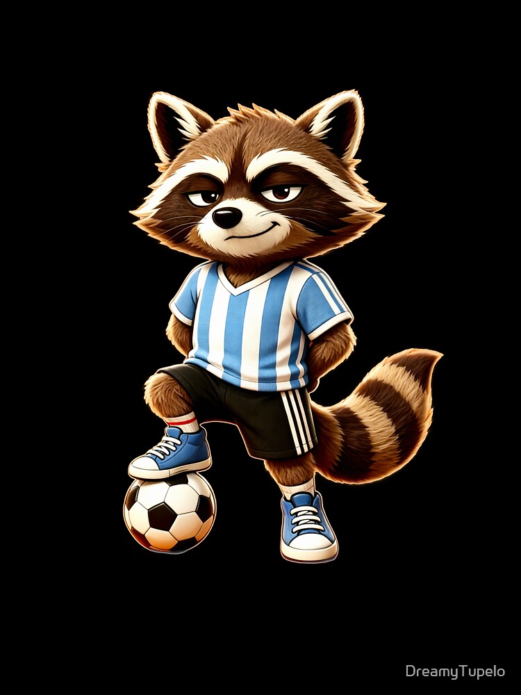 Trash Panda Family Teenage Soccer Ace – Sly Kawaii Raccoon Football Cartoon by DreamyTupelo
