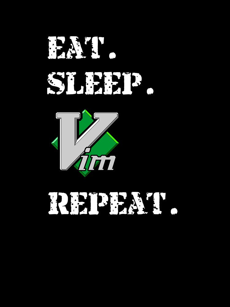 Eat Sleep Vim Repeat Vi IMproved Editor Long Sleeve T-Shirt by Rainwater Merch