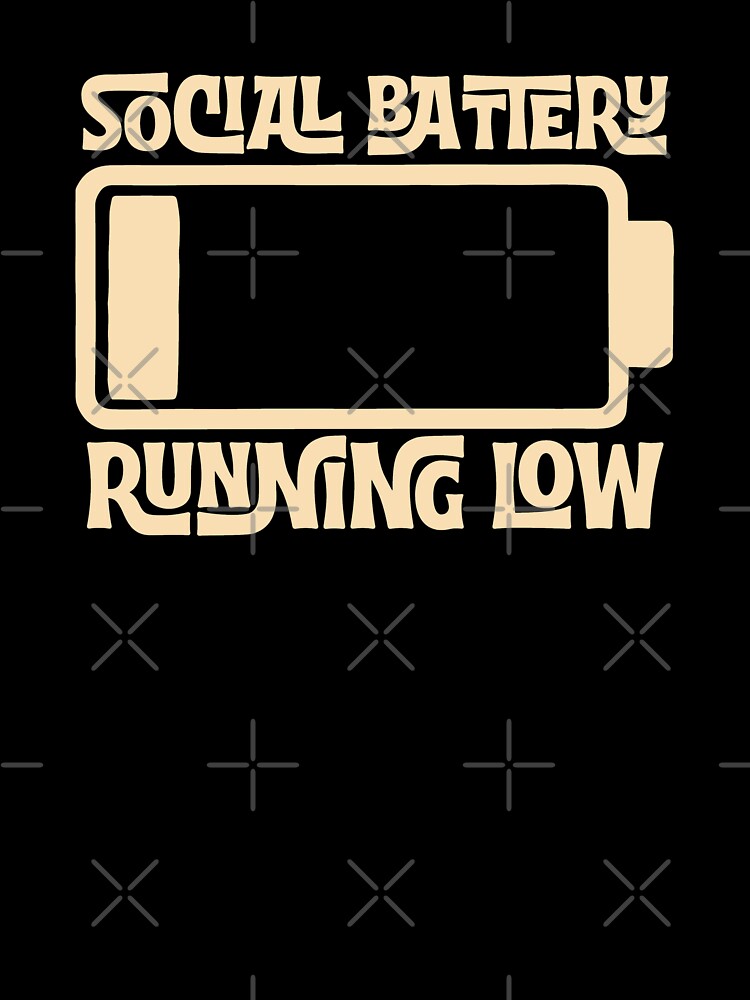 Retro social battery running low light by kreativdesigns_