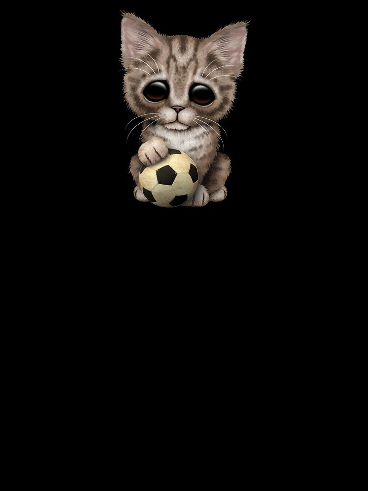 Cute Kitten With Football Soccer Ball by JeffBartels