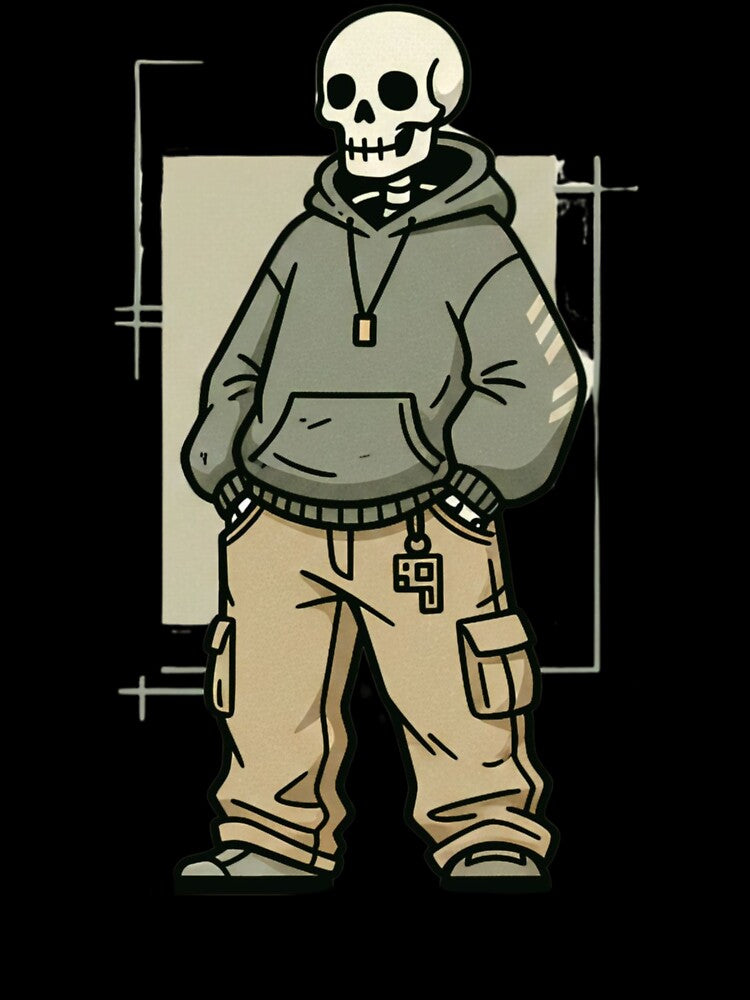 RAPPER | Minimalist Skeleton Streetwear Art by DEADLINE.
