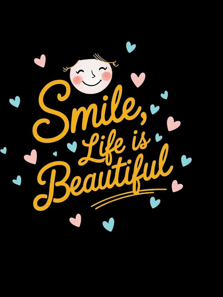 Smile, Life Is Beautiful – Inspirational Quote Hat by ThePixelMind