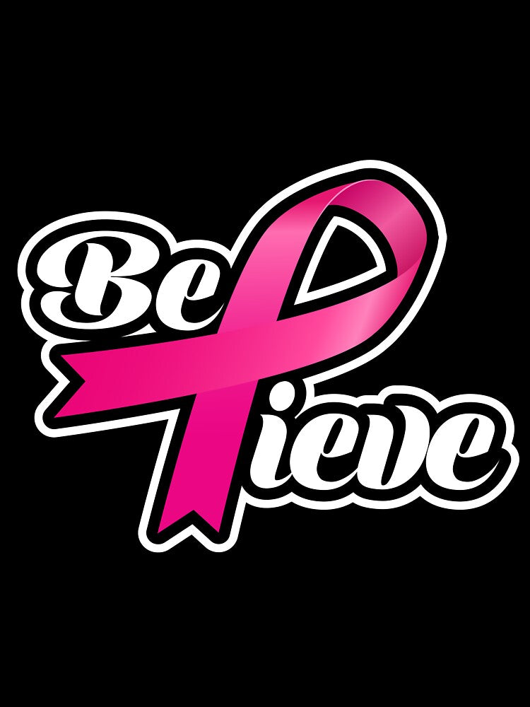 Believe Pink Ribbon T-Shirt | Breast Cancer Awareness Tee by AllStarMerch