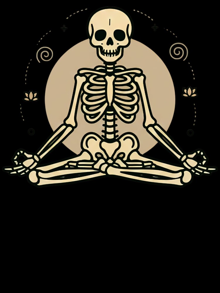 MEDITATING | Minimalist Skeleton Streetwear Art by DEADLINE.