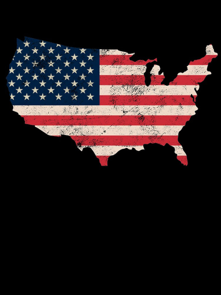 America USA Flag Map tshirt distressed vintage by farhanhafeez