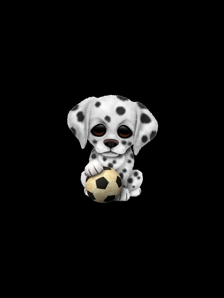 Cute Dalmatian Puppy Dog With Football Soccer Ball by JeffBartels