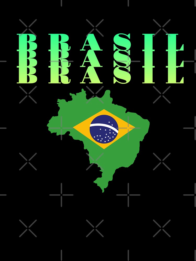 Brazilian Map with flag of the heart of Brazil by Lumia Creations