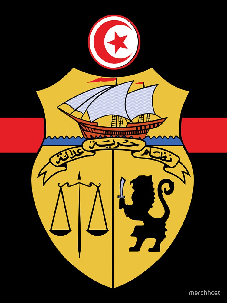 Tunisia Large Emblem Flag Fan Style by merchhost