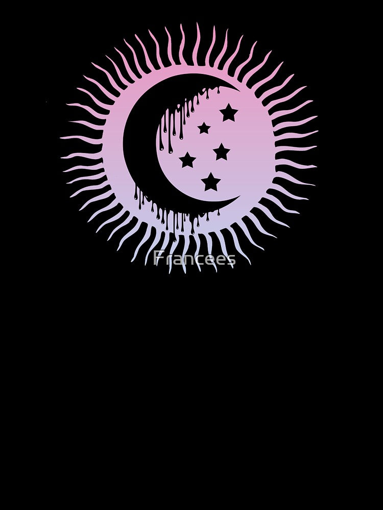 Melting moon with stars and sun by Fran Fryberg