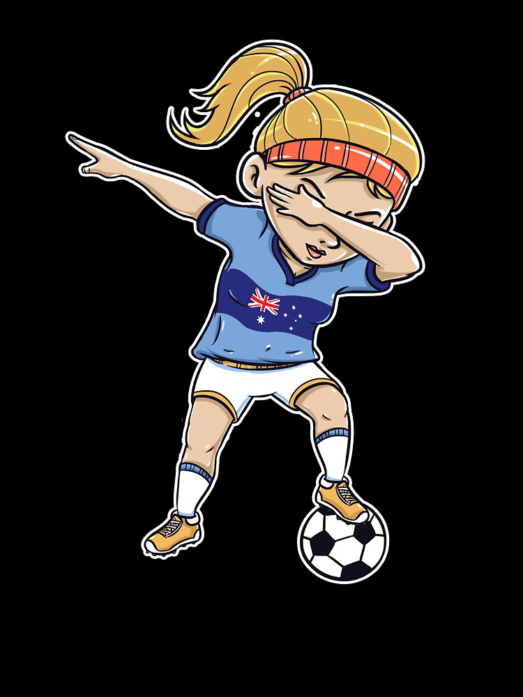 Dabbing Soccer Player Funny Australia Fan design girl by Pummli