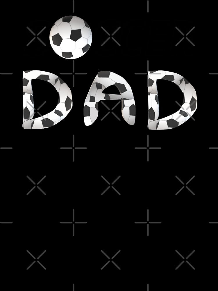 Soccer Dad. Soccer Ball and Black and White Soccer Patterned Letters. (White Background) by ArtByLM