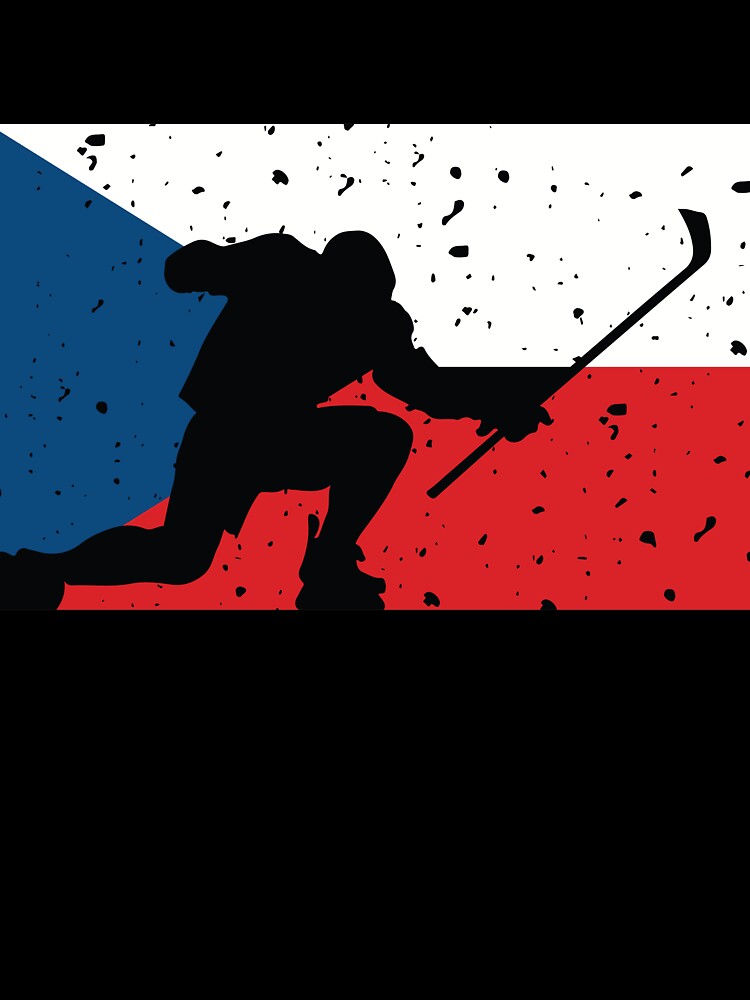 Czech Ice Hockey Silhouette Celebration Distressed by CanvasTee
