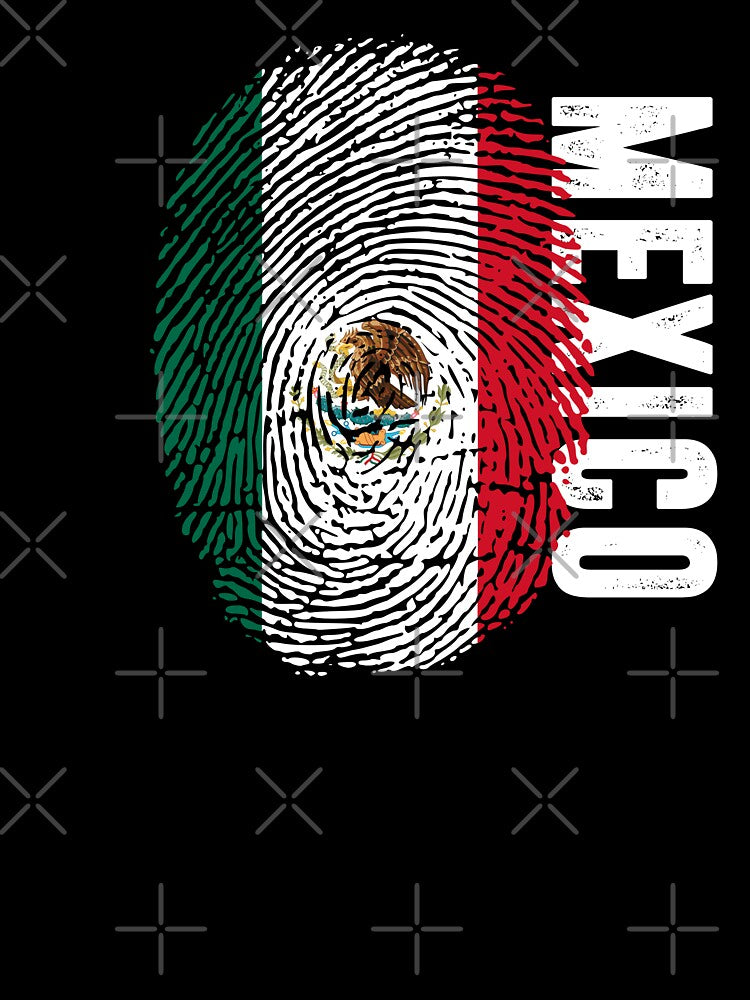 Mexico Flag Fingerprint DNA Mexican by PartyShirts1