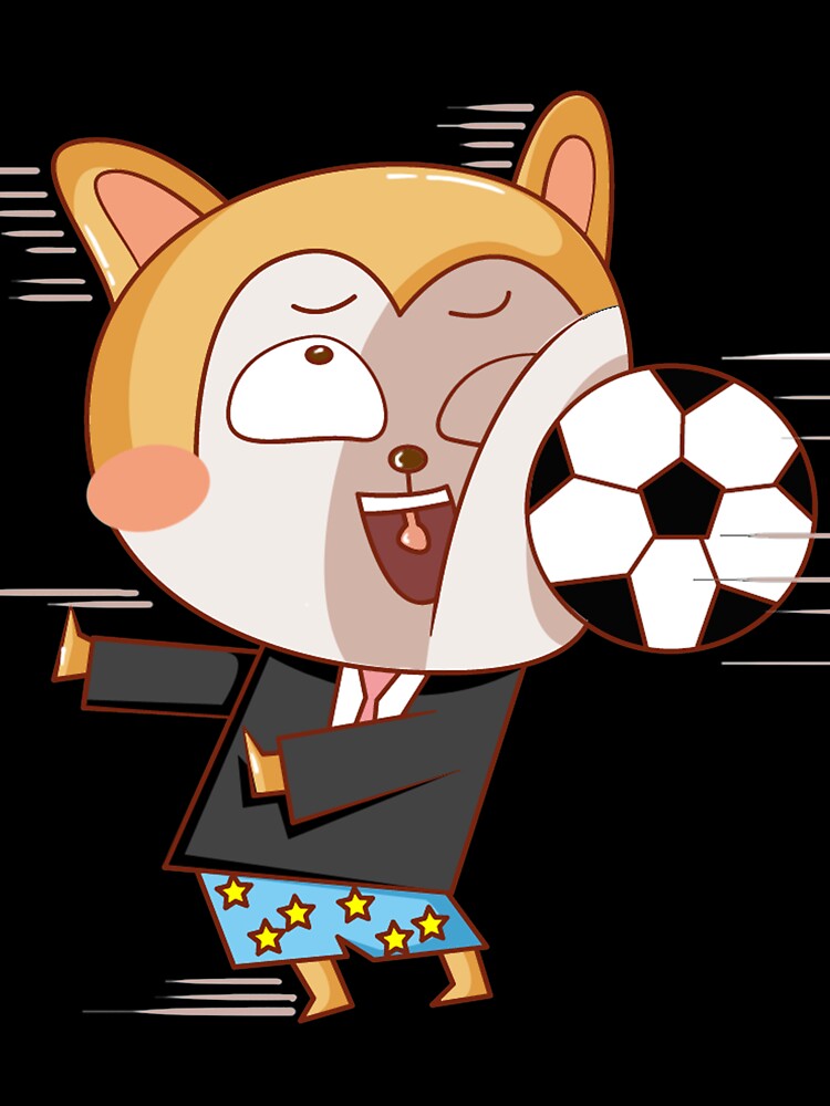 Japanese Shiba dog playing soccer by Phrassom