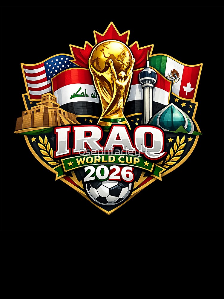 Proud Iraq Football Supporter Green White Black Design by osephfarley4