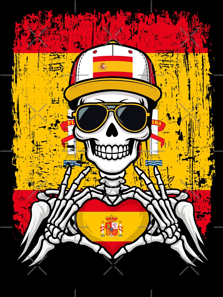 Spanish Pride Skeleton Art - Spain Football & Matador Spirit Tee by Colorful Designs