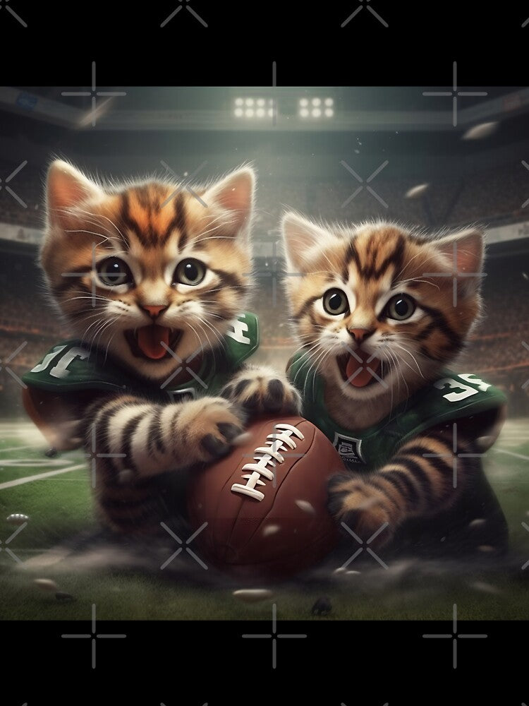 Brother Cats Are Playing Football by BDMeow