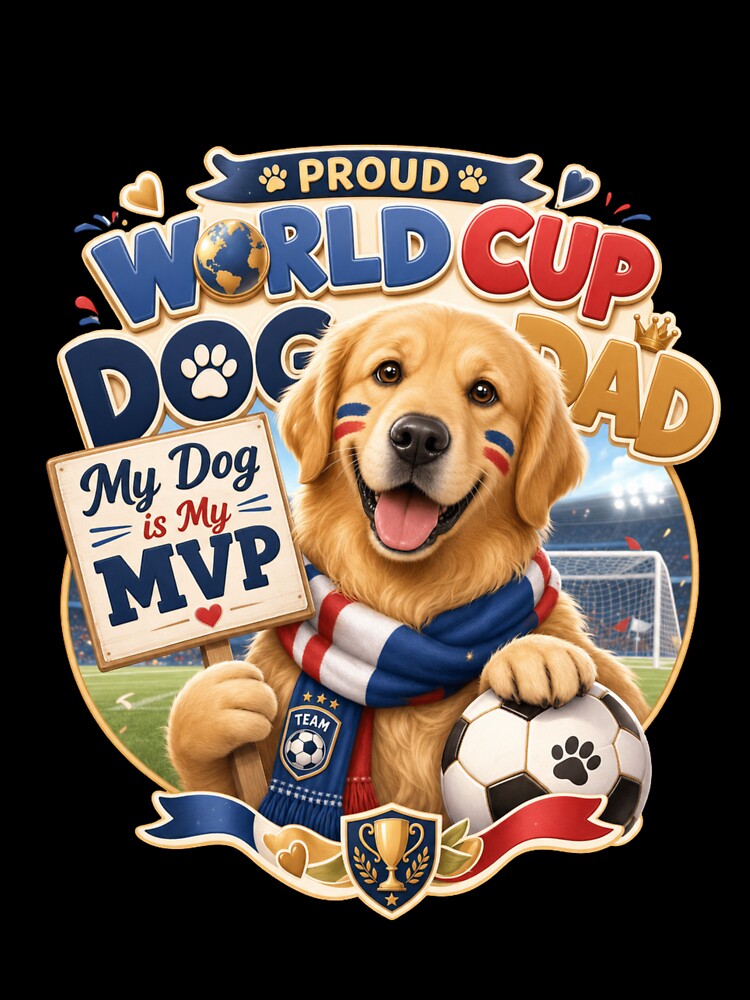 Proud World Cup Dog Dad Golden Retriever Kawaii Scarf by Ashley critters