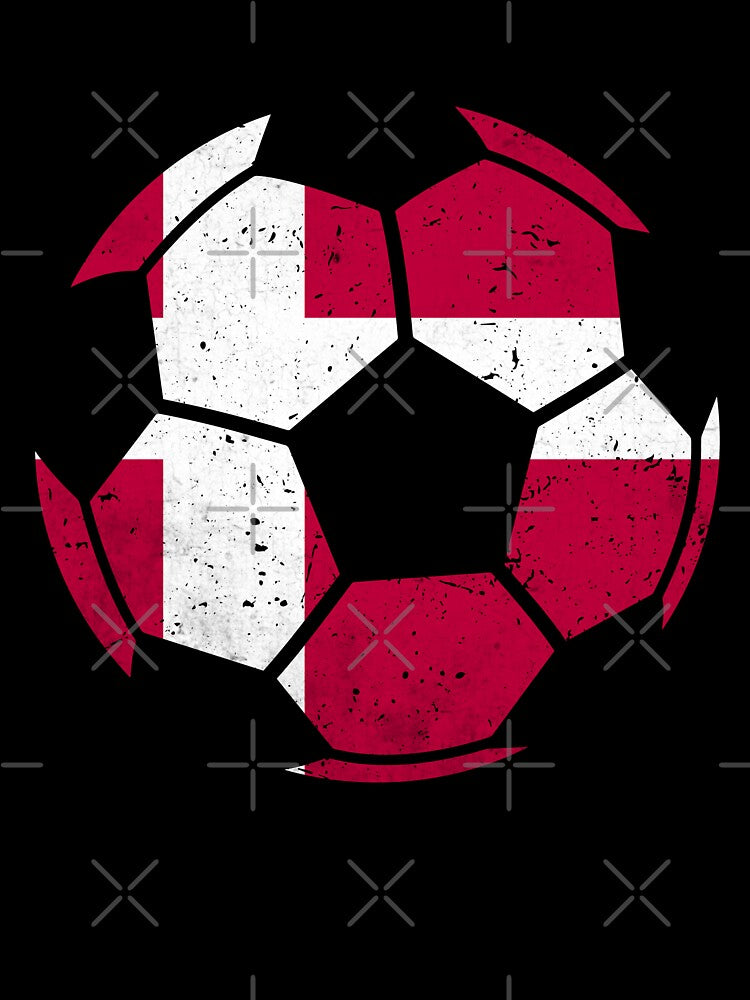 Denmark Soccer Ball Flag Jersey Danish Football Fan by EIMgraphic