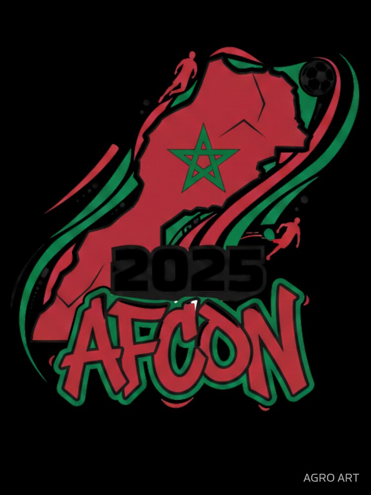 AFCON 2025 Morocco Map Football Graphic – African Soccer Art by AGRO ART