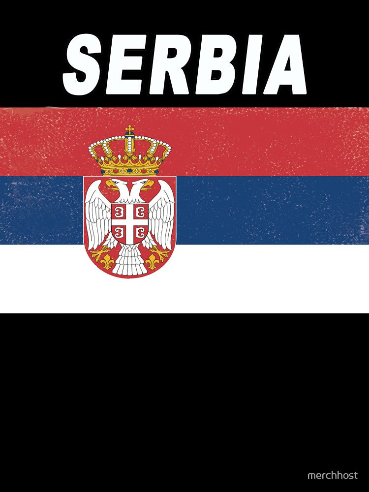 Serbia National Sports Design - Distressed Srbija Flag by merchhost