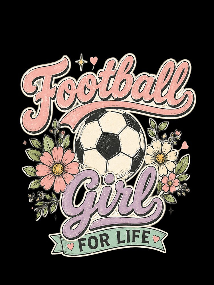 Football Girl for Life Floral Soccer Lover Vintage Design by ArthUpscale
