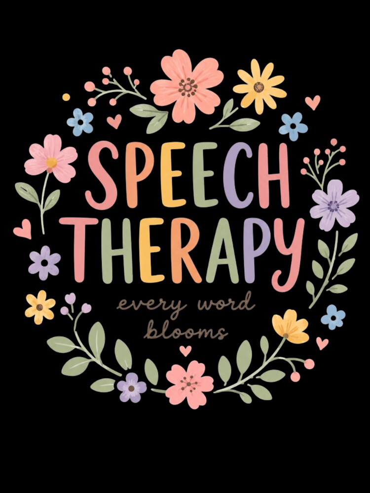 Speech Therapist Every Word Blooms Floral Wreath SLP by bosamji