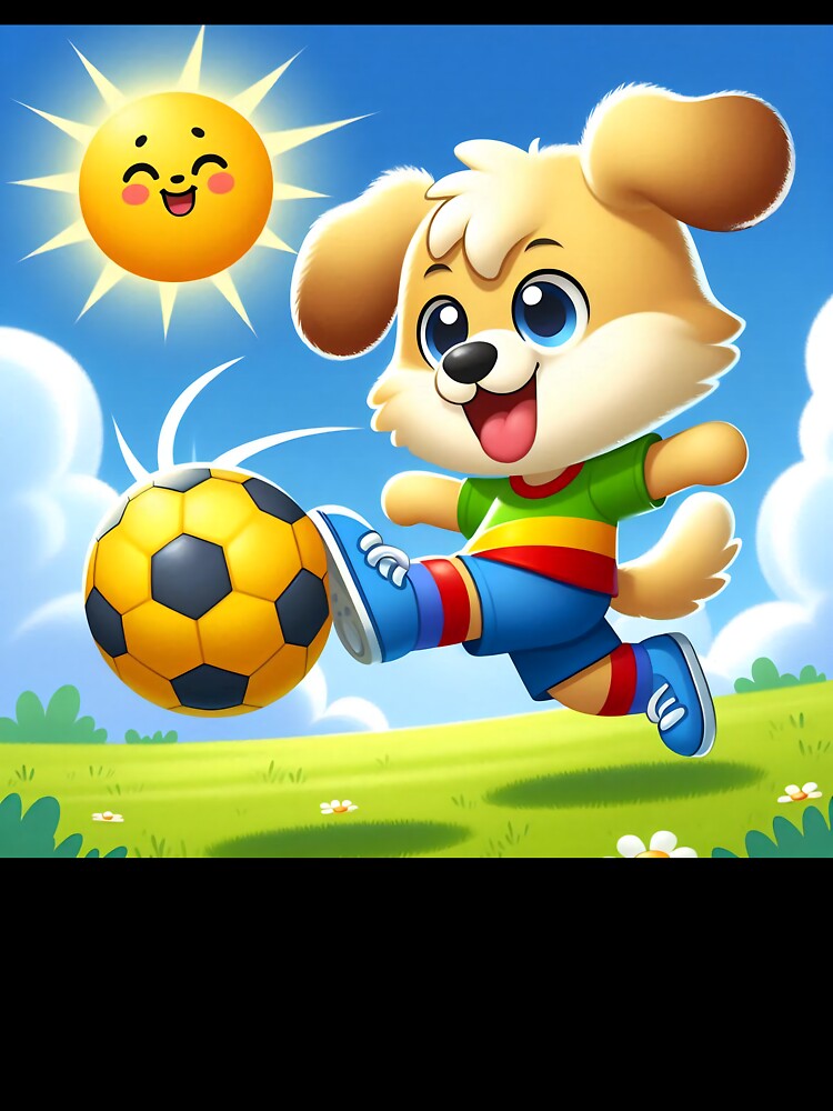 Cute Soccer Dog Cartoon by CuteThingsWorld