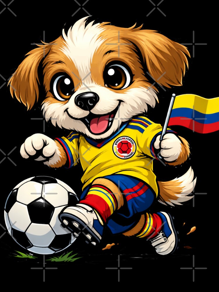 Adorable Colombian Soccer Dog Puppy Footballer by Tsugraf Designs