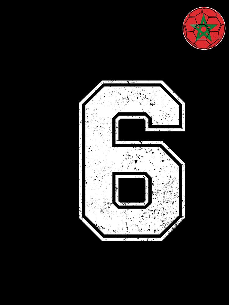 Morocco Soccer Number 6 Vintage Sports Fan by OliviaHayesArt