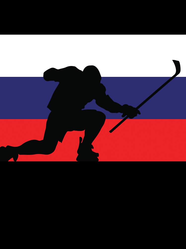 Russian Ice Hockey Silhouette Celebration by CanvasTee