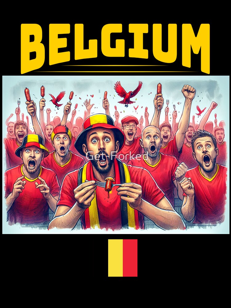 Belgium Fans Euro24, sausage on a Fork. by Get-Forked