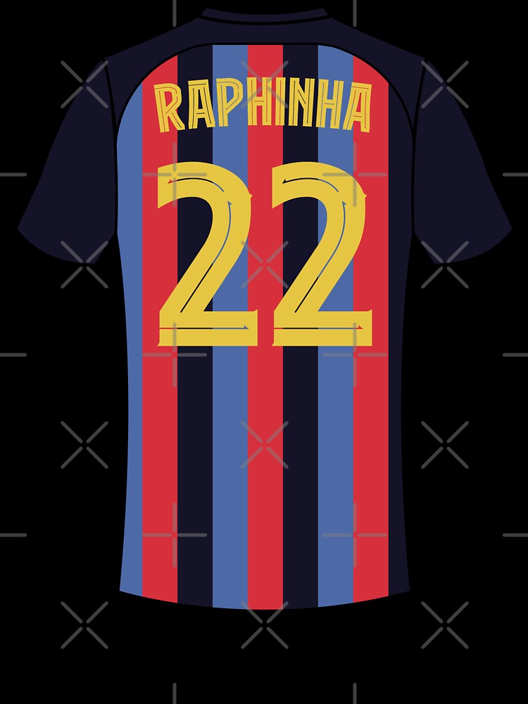 Raphinha Barcelona football jersey number 22 by Justtrendytees