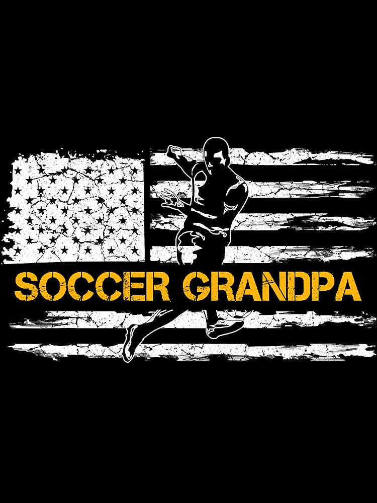 Vintage Usa Flag Proud Soccer Grandpa by SkyCloudBlue