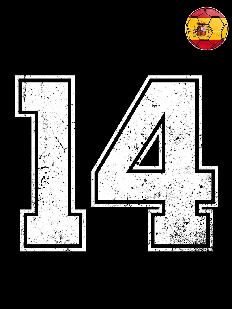 Spain Soccer Number 14 Vintage Sports Fan by KristenosNehk