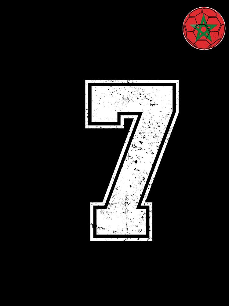 Morocco Soccer Number 7 Vintage Sports Fan by OliviaHayesArt
