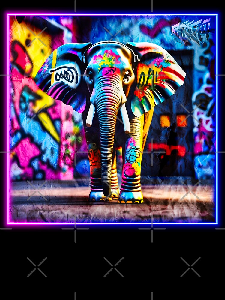 Graffiti style elephant by Drone-tees